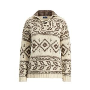 Polo Ralph Lauren Cashmere Wool Blend Lace Up Sweater, Size Medium
